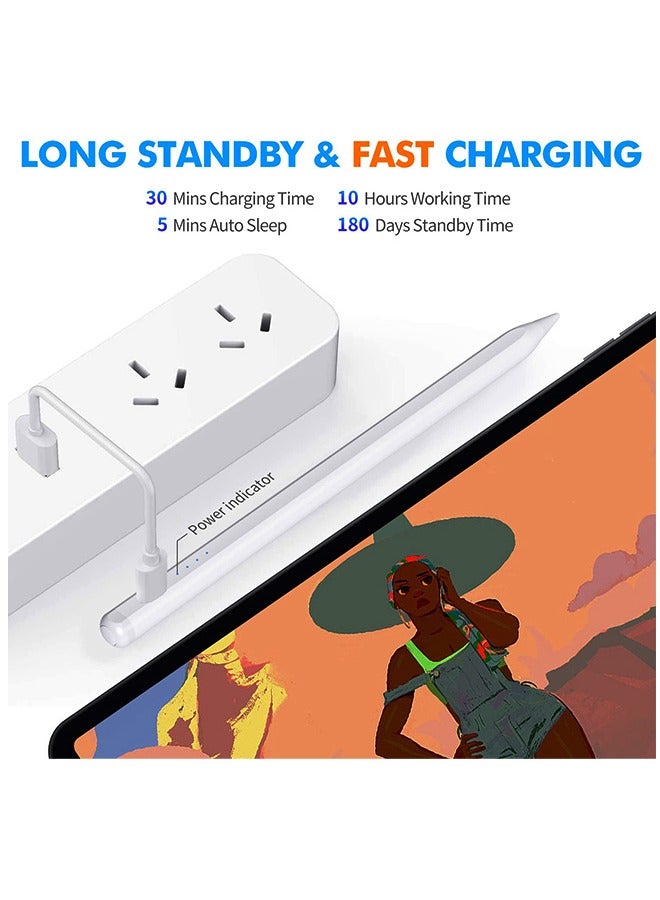 ستايلس قلم ستايلس الذكي بشاشة تعمل باللمس لأجهزة iOS وAndroid، قلم ستايلس قابل لإعادة الشحن ومتوافق مع هواتف وأجهزة لوحية Samsung Huawei - Image 5