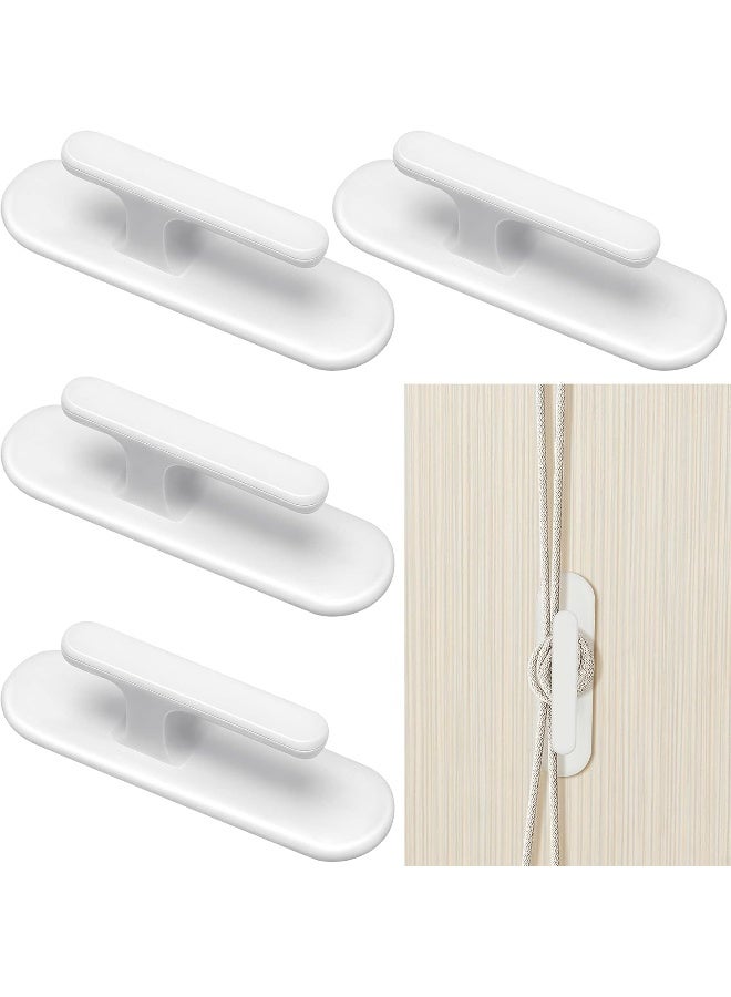 Blulu 4 Pieces Cord Safety Blind Pull Cord Twister Window Cord Wrap Cleats Blind Cord Holder Curtain Cord Wind Up Baby Child Proofing Window Gate Safety Adhesive Wall Hanging Hooks - Image 1