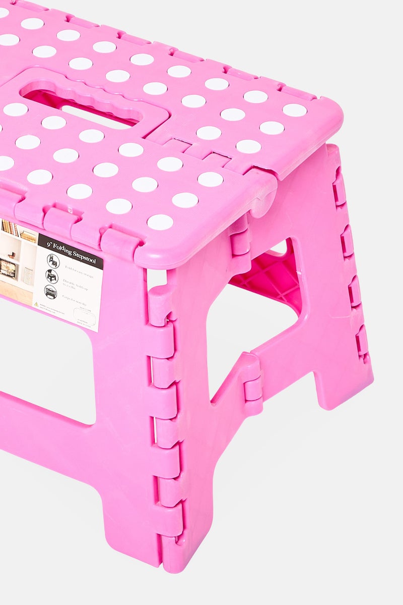 LIFESTYLE Plastic Folding Stepstool, Pink - Image 4