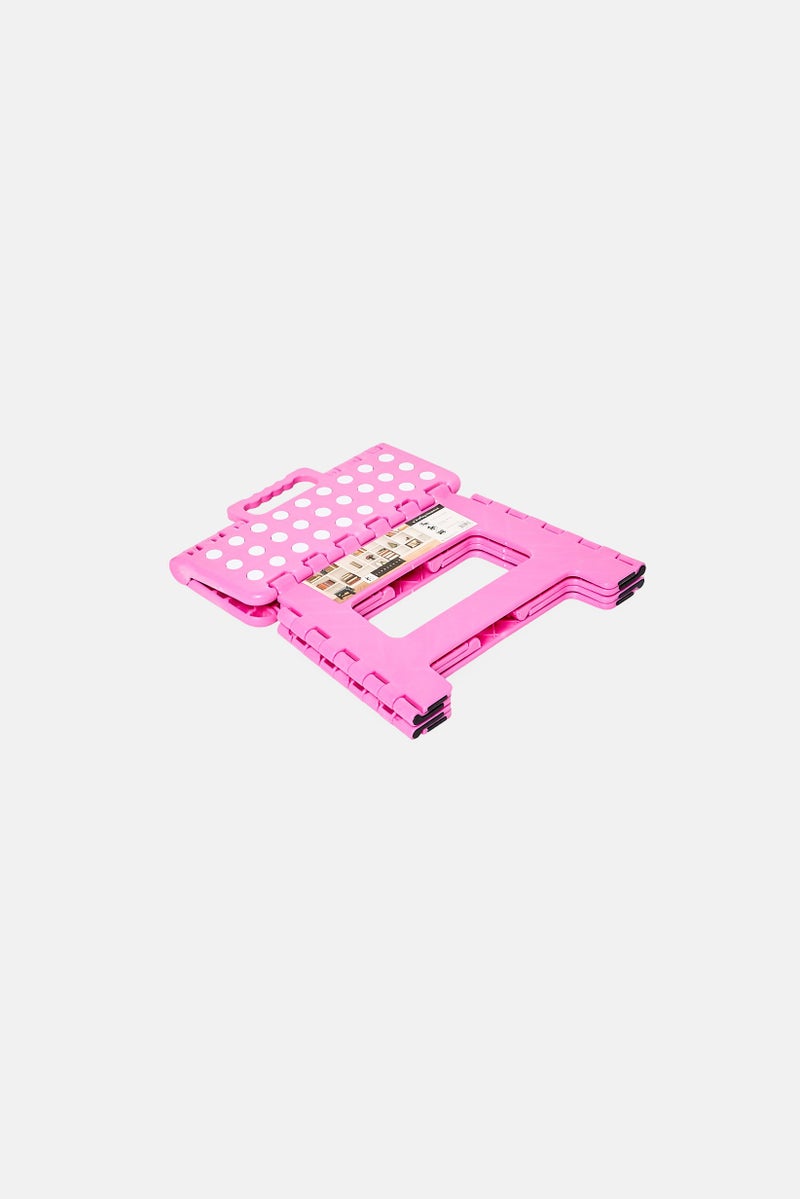 LIFESTYLE Plastic Folding Stepstool, Pink - Image 3