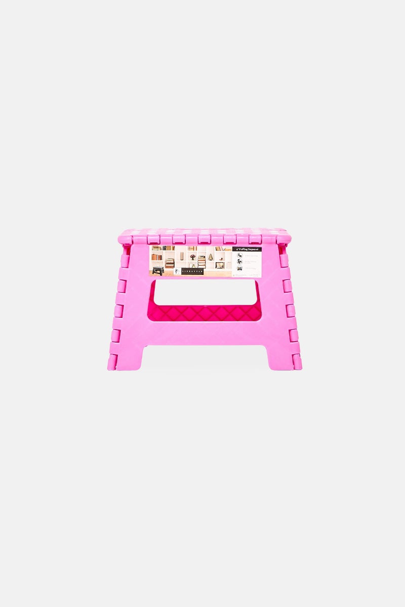 LIFESTYLE Plastic Folding Stepstool, Pink - Image 2
