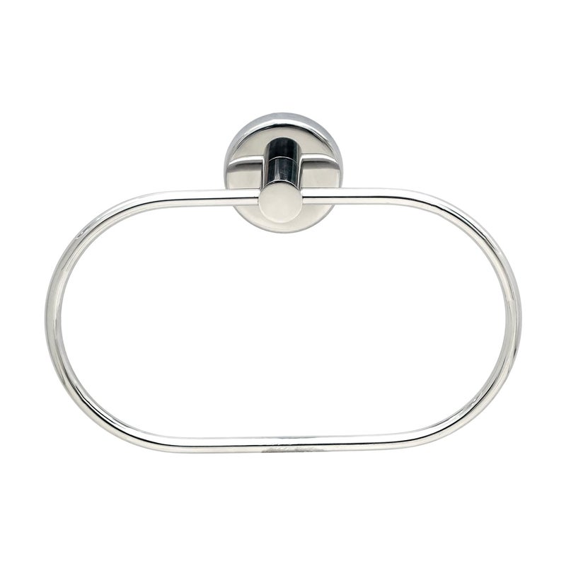BonKaso 304 Stainless Steel Capsule Towel Ring – Rustproof Wall Mounted Napkin & Hand Towel Holder for Bathroom, Kitchen & Wash Basin | Modern Space-Saving Design | Chrome Silver Finish - Image 3