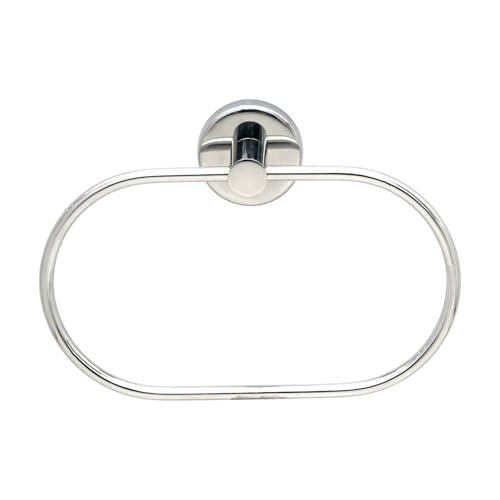 BonKaso 304 Stainless Steel Capsule Towel Ring – Rustproof Wall Mounted Napkin & Hand Towel Holder for Bathroom, Kitchen & Wash Basin | Modern Space-Saving Design | Chrome Silver Finish - Image 1