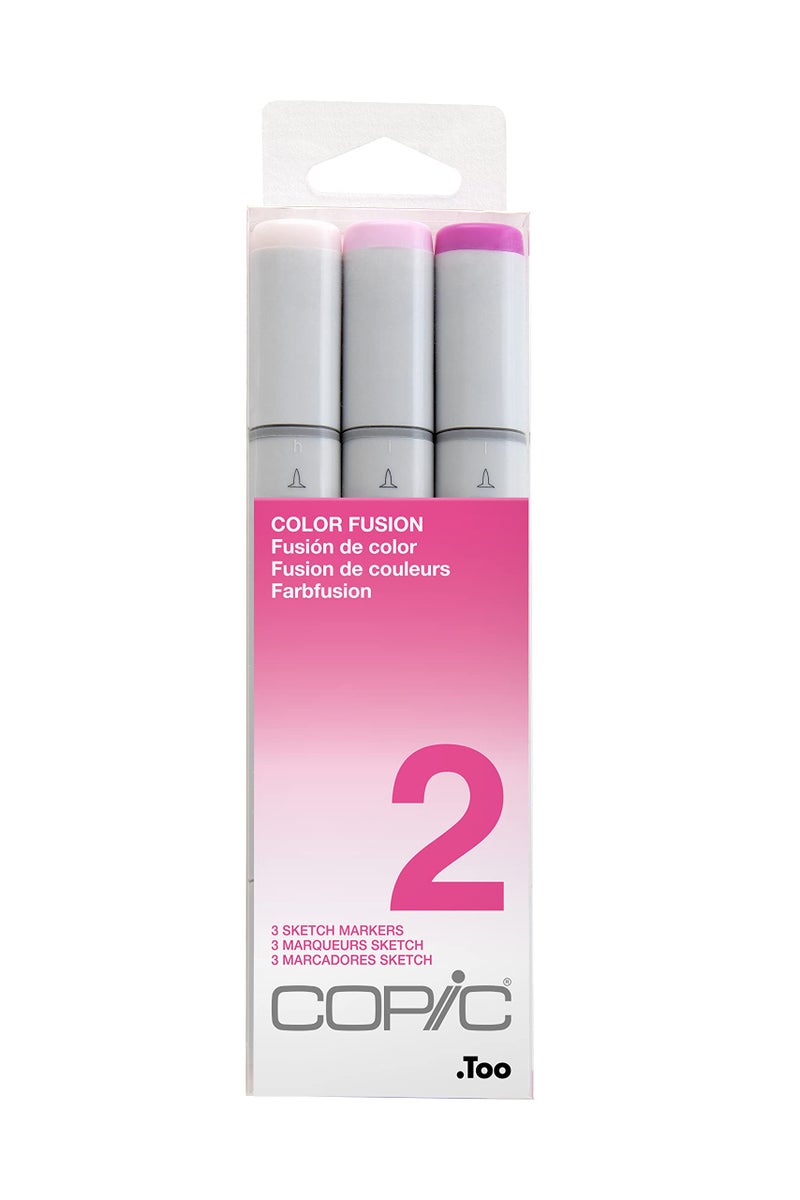 Copic Sketch, Alcohol-based Markers, 3pc Set, Color Fusion #2, Pink - Image 1