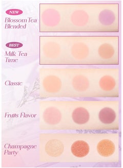 I'M MEME I'm Meme Palette - Afternoon Tea Blusher | Blossom Tea Blended, Cool Tone Blush for Cheek, Soft Pink, Peach, Lavender, 3 Shades Palette, Matte Powder Blush for Face&Cheeks, 0.4oz  - Image 5