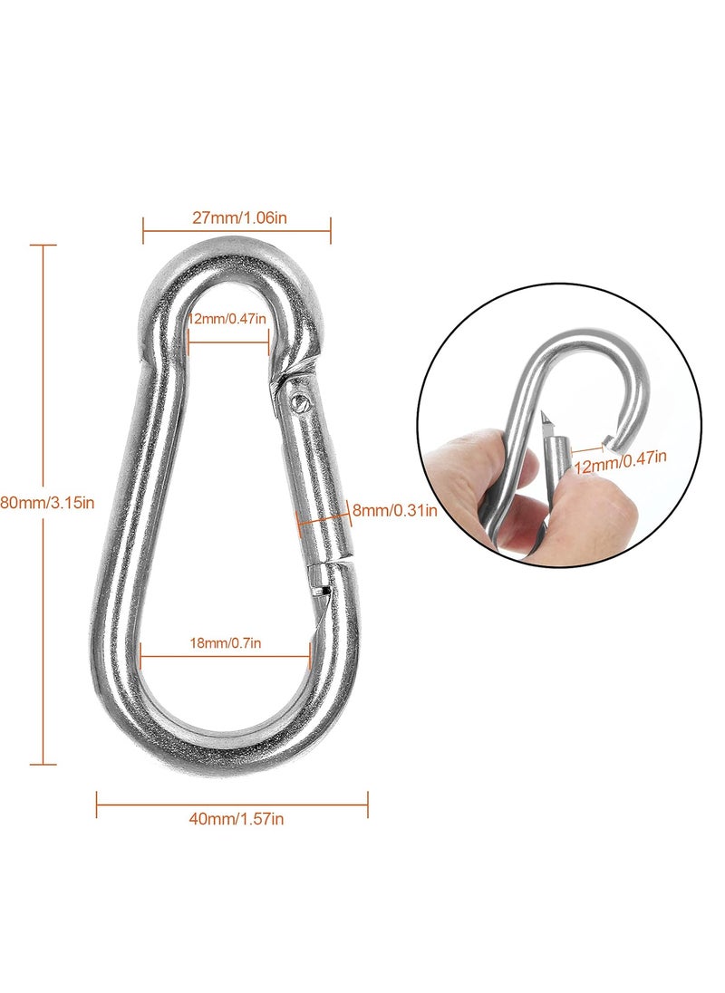 MIVIDE 60 Pack M8 x 318inch Spring Snap Hooks Heavy Duty Carabiner Clips Galvanized Steel Quick Link Clip for Camping Hiking Traveling Outdoor Swing Gym 500Lbs Capacity1  - Image 2