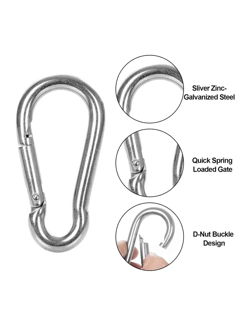 MIVIDE 60 Pack M8 x 318inch Spring Snap Hooks Heavy Duty Carabiner Clips Galvanized Steel Quick Link Clip for Camping Hiking Traveling Outdoor Swing Gym 500Lbs Capacity1  - Image 3