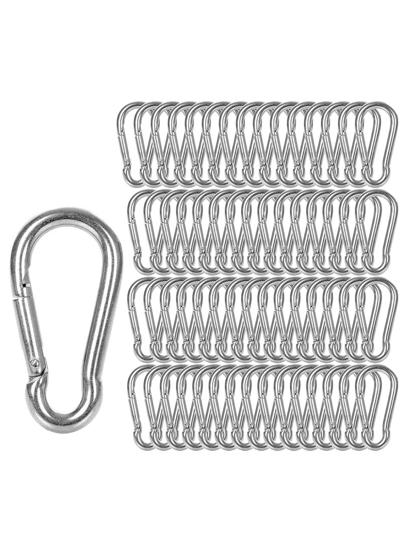 MIVIDE 60 Pack M8 x 318inch Spring Snap Hooks Heavy Duty Carabiner Clips Galvanized Steel Quick Link Clip for Camping Hiking Traveling Outdoor Swing Gym 500Lbs Capacity1  - Image 1