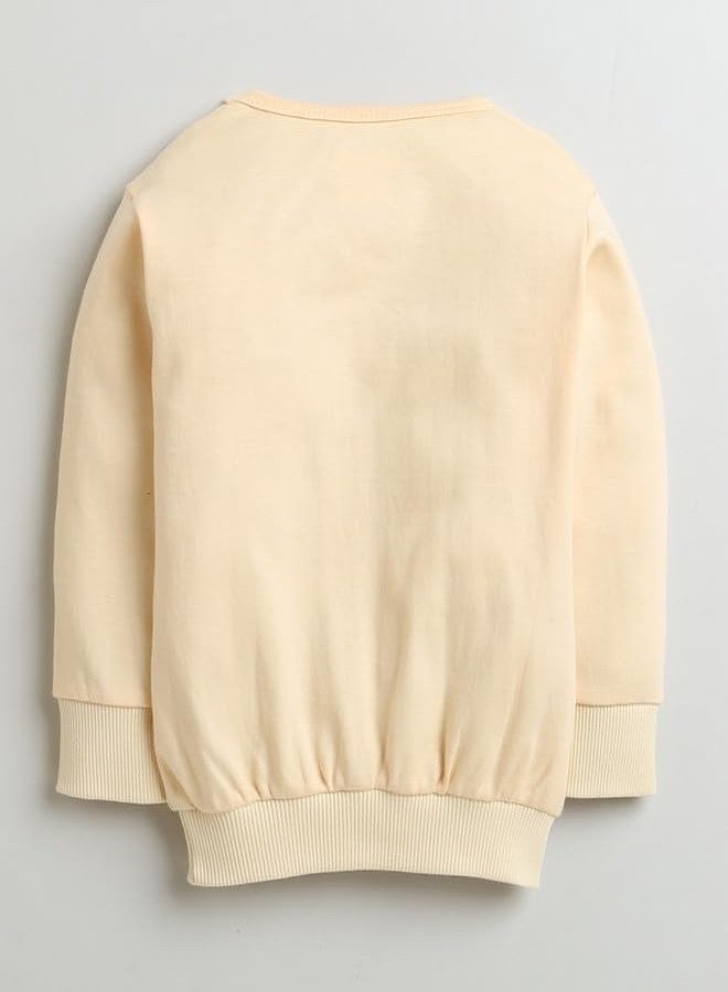 BUMZEE Peach Girls Full Sleeves Cotton Sweatshirt & Jogger Set Age - 3-6 Months (Peb10008B-pch) - Image 3
