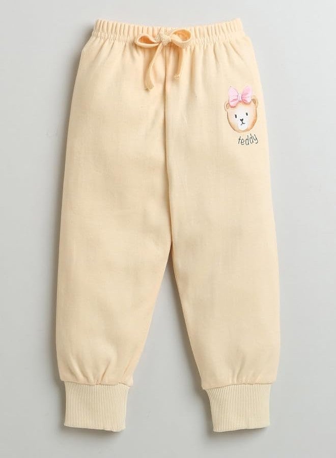 BUMZEE Peach Girls Full Sleeves Cotton Sweatshirt & Jogger Set Age - 3-6 Months (Peb10008B-pch) - Image 4