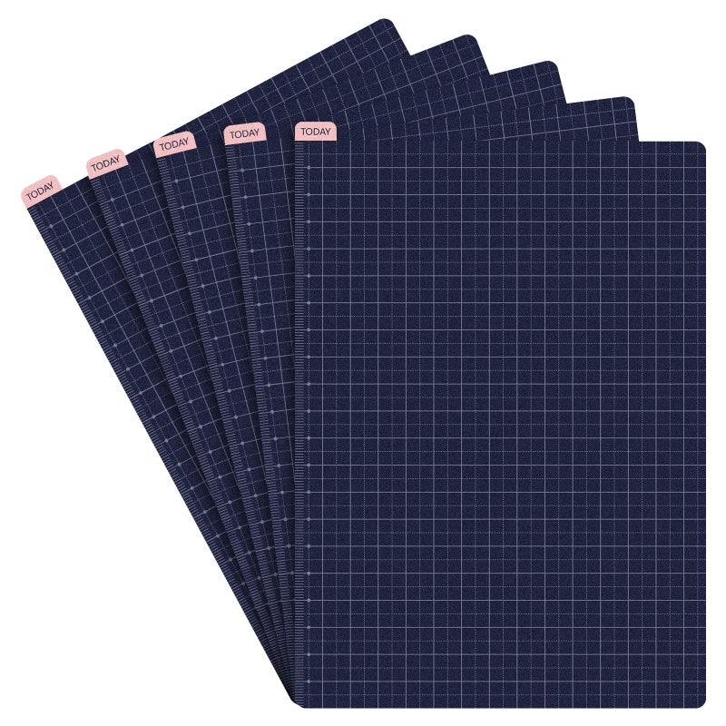 Thenshop 5 Pack A5 Navy Pencil Board Reusable Notebook Accessory, Flexibility Layout Grids Sturdy Cardboard with Ruler Scale - Image 1