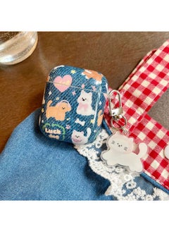 Suitable For AirPods 4 Earphone Set Creative Cartoon Shell For Apple1/2/pro2 Wireless Bluetooth Protective Cover Pendant-Color:Silicone Soft Shell + Pendant-retro Cowboy Dog-Model:AirPods Third Generation (protective Cover)