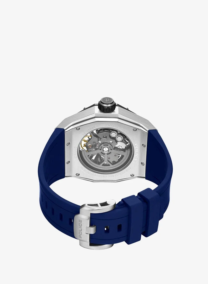 Police blue Men's Dayton Black Dial Blue Silicone Strap Automatic Watch for Men - 45mm for Men | Best Price UAE