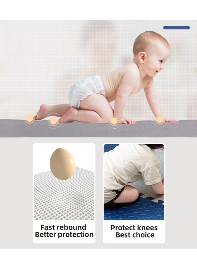 هوكور 36 قطعة من سجاد اللعب للأطفال، سجاد اللعب القابل للتركيب للأطفال الرضع، سجاد اللعب على البطن وسجاد الزحف، سجاد أرضي سميك ومطور للأطفال الرضع والأطفال الصغار والأطفال، للاستخدام الداخلي والخارجي، خالٍ من مادة BPA، 30*30 سم، 0.8 سم، EVA ناعم - Image 3