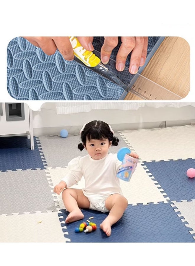 هوكور 36 قطعة من سجاد اللعب للأطفال، سجاد اللعب القابل للتركيب للأطفال الرضع، سجاد اللعب على البطن وسجاد الزحف، سجاد أرضي سميك ومطور للأطفال الرضع والأطفال الصغار والأطفال، للاستخدام الداخلي والخارجي، خالٍ من مادة BPA، 30*30 سم، 0.8 سم، EVA ناعم - Image 4