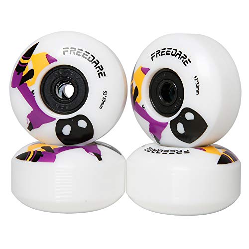 FREEDARE Skateboard Wheels 52mm with Bearings and Spacers Installed (Pink, Pack of 4) - Image 1