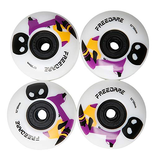 FREEDARE Skateboard Wheels 52mm with Bearings and Spacers Installed (Pink, Pack of 4) - Image 2