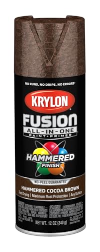 Krylon Fusion All-In-One Adhesive Hammered Finish Spray Paint for Indoor/Outdoor Use, 12 oz, Cocoa Brown - Image 1