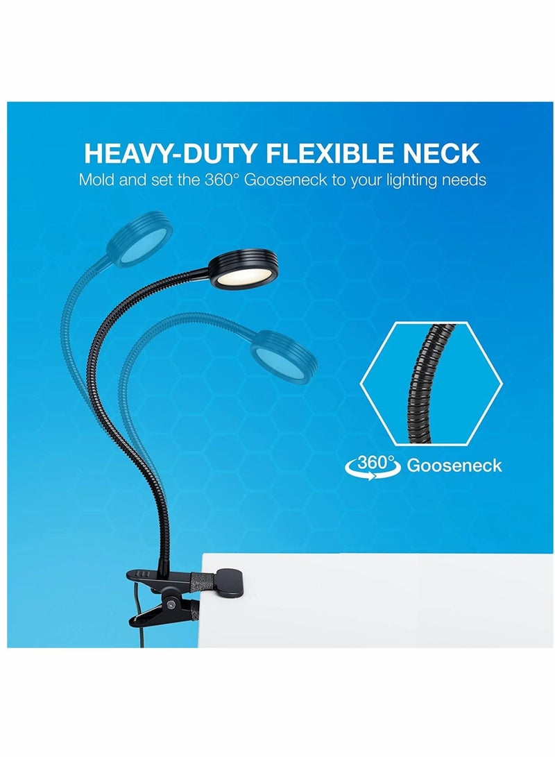 Captaintech Book Lights, Reading Light, Clip-On Light, Aluminum Reading Lamp, Cool & Warm LED Light, for Reading in Bed or Deep Focus, Eye-Friendly Clamp Light (Black) - Image 4