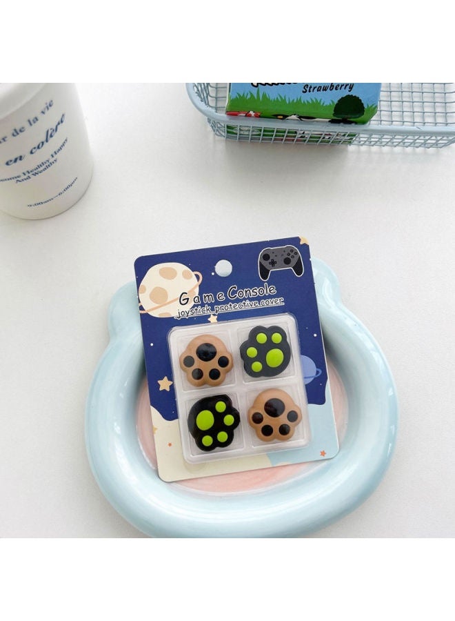 Silicone Cat Claw Suitable For Nintendo Switch Pro Controller Rocker Cover Ns Pro Ps5 Ps4 Rocker Cap-product Color: Solid Black And Brown Cat Claws  - Image 1