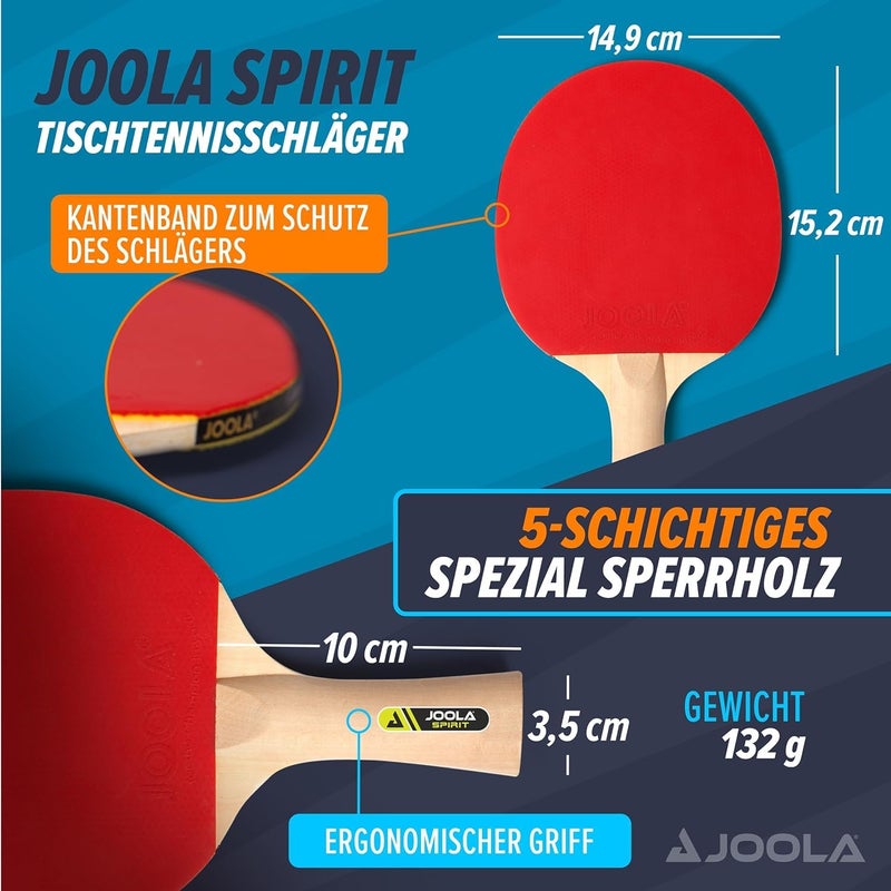 JOOLA مجموعة مضارب بينغ بونغ عائلية متميزة من JOOLA مكونة من 4 - مضارب تنس طاولة متقدمة، 10 كرات بينغ بونغ تدريب من 3 نجوم، وحقيبة تخزين - مناسبة للعب التنافسي أو الترفيهي - متوافقة للاستخدام الداخلي والخارجي - Image 5