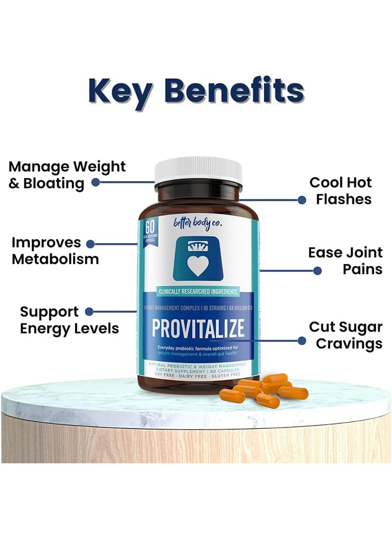 better body co. Original Provitalize Natural Menopause Probiotics For Weight Gain Hot Flashes Night Sweats Low Energy Mood Swings Gut Health  - Image 5