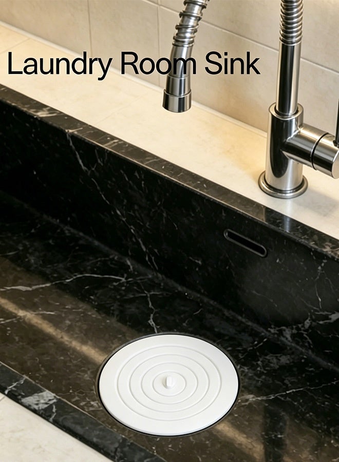 Tub Stopper 2 Pack, 6 inches Large Silicone Drain Plug Hair Stopper Flat Suction Cover for Kitchen Bathroom Accessories and Laundry - Image 3