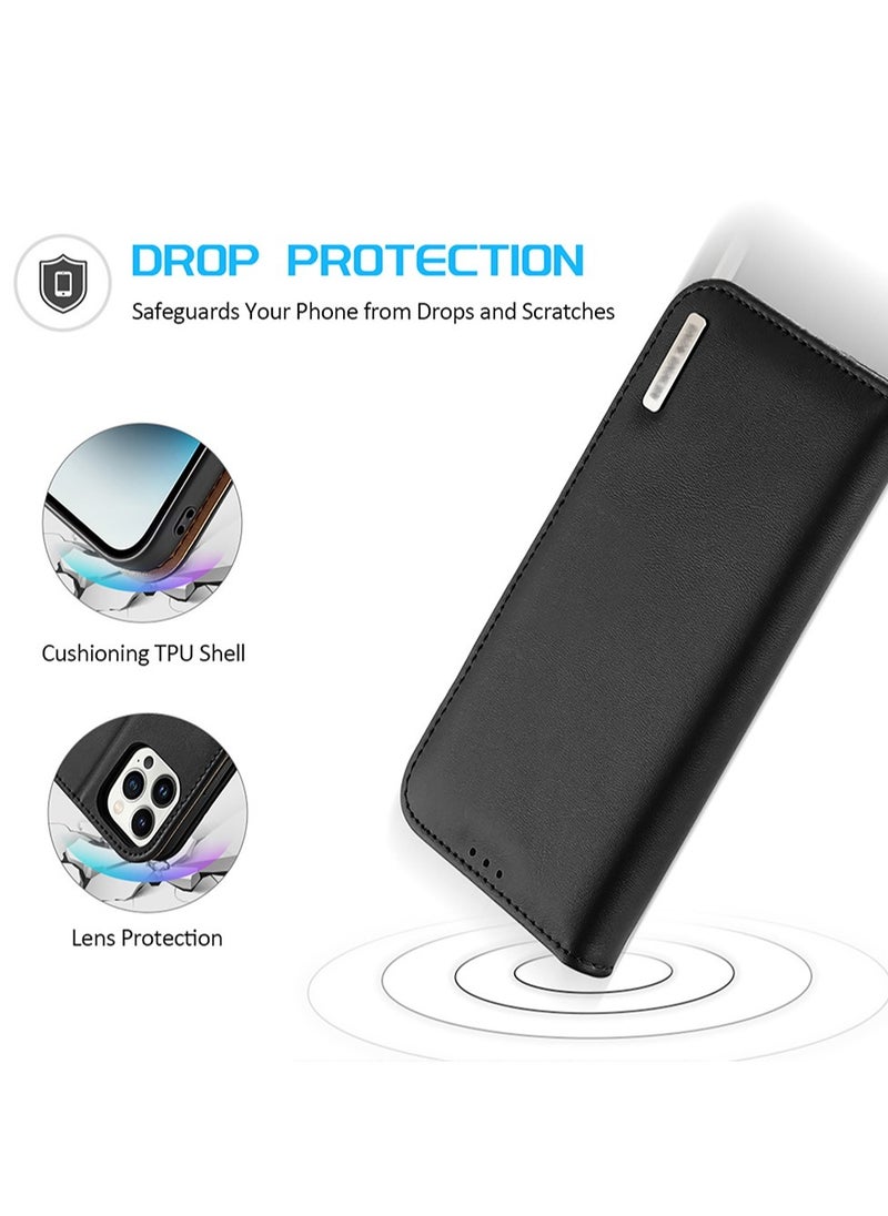 Aookay - Case For IPhone 15 Pro Max Luxury Cowhide Genuine Leather RFID Blocking Wallet Case Flip Case Cover With Kickstand Function and Card Slots For IPhone 15 Pro Max - Image 1