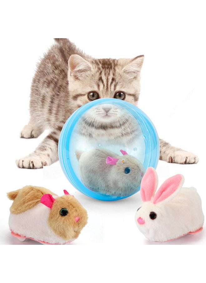 Generic Simulation Electric Bunny Rolling Ball Hamster Pink Running Ball Squirrel Children Plush Baby Learning To Climb Toy Cat-Color:ABC-138846-Big Head Mouse  - Image 3