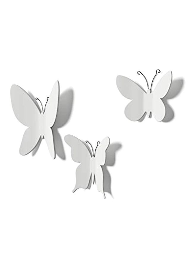 NIBEMINENT 9-Piece Butterfly Designed Metal Wall Decor Silver - Image 5