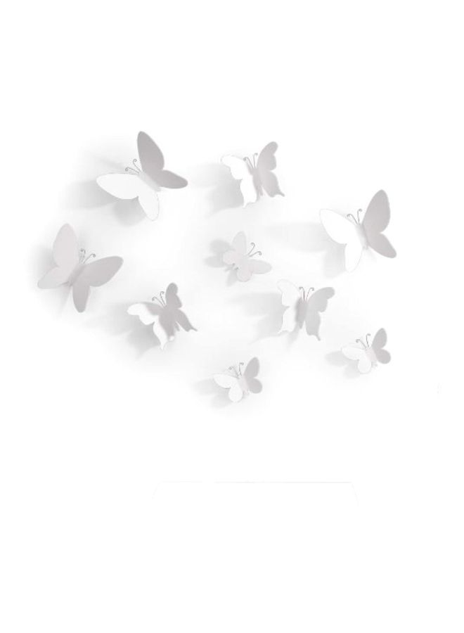 NIBEMINENT 9-Piece Butterfly Designed Metal Wall Decor Silver - Image 2