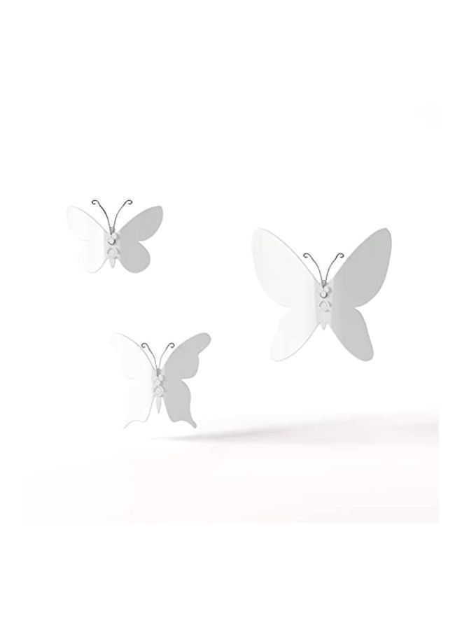NIBEMINENT 9-Piece Butterfly Designed Metal Wall Decor Silver - Image 3