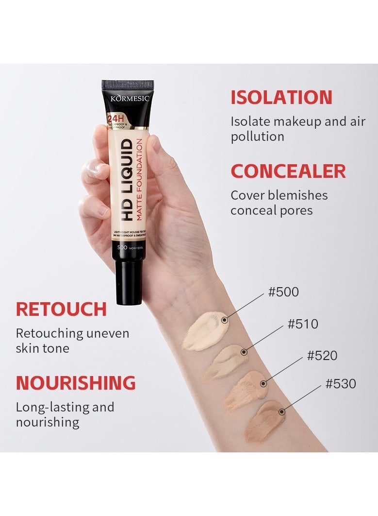 Kormesic HD Liquid Foundation #500 30g - Lightweight & Long-lasting - Image 3