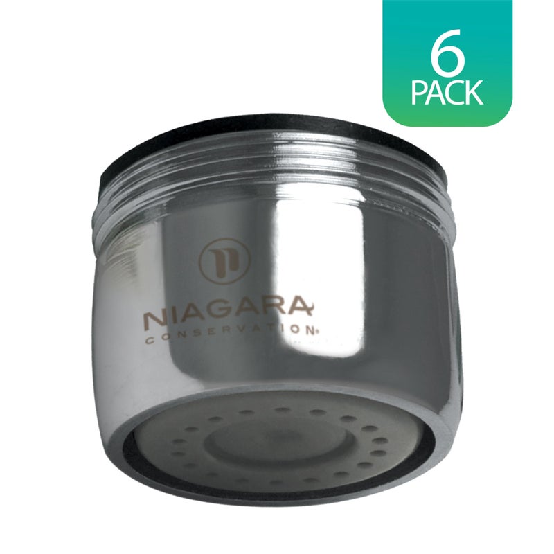 Niagara Conservation N3205N-PC-TU 1-Spray 0.5 GPM .94-in. Pressure-Compensating Needle-Spray Faucet Aerator Chrome, 6-Pack | Bathroom Sink and Kitchen Sink Aerator for Home Improvement - Image 2