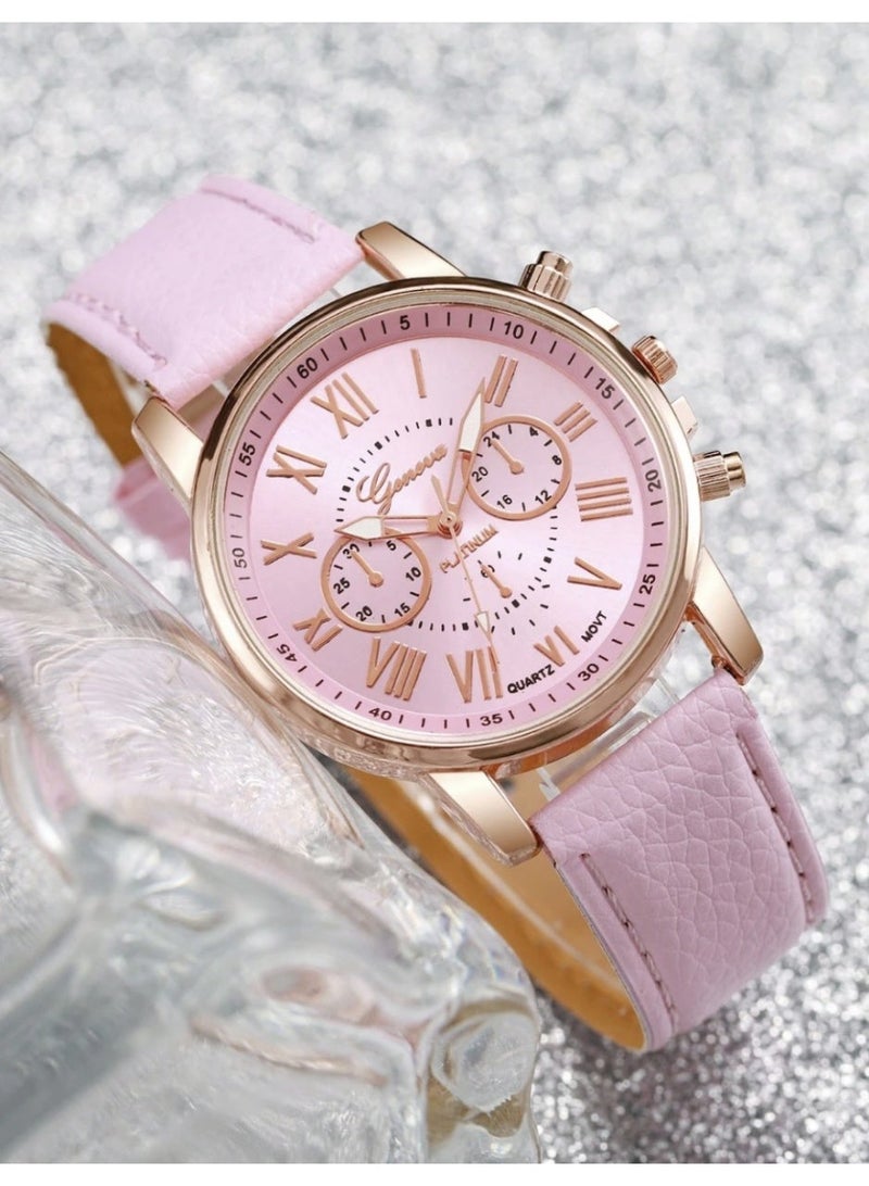A luxurious watch set for women with multiple bracelets in an elegant design – 6 gold-plated pieces that combine elegance and femininity in one design. It includes a stylish quartz watch with a set of matching bracelets to give your wrist a sophisticated look, - Image 2