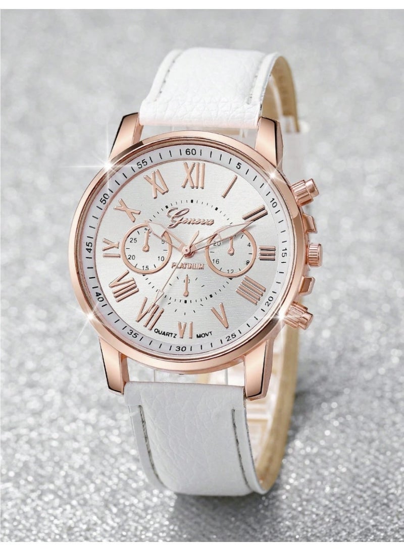A luxurious watch set for women with multiple bracelets in an elegant design – 6 gold-plated pieces that combine elegance and femininity in one design. It includes a stylish quartz watch with a set of matching bracelets to give your wrist a sophisticated look, - Image 4