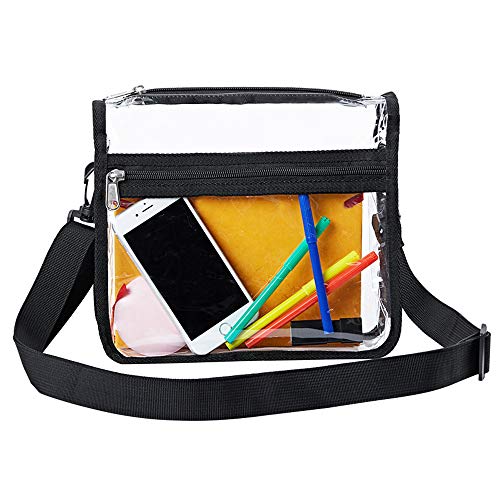 Edraco Clear Crossbody Purse Bag - Stadium Approved, Gym Clear Shoulder Tote Bag with Front Pocket and Adjustable Strap for Women, Men - Image 2