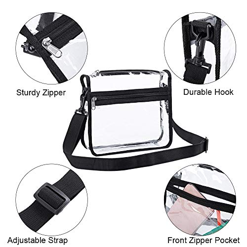 Edraco Clear Crossbody Purse Bag - Stadium Approved, Gym Clear Shoulder Tote Bag with Front Pocket and Adjustable Strap for Women, Men - Image 5