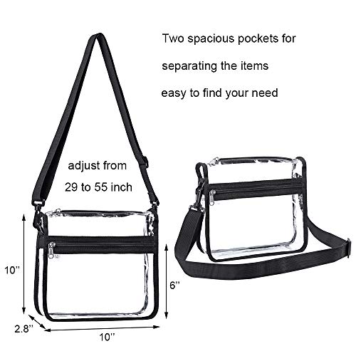 Edraco Clear Crossbody Purse Bag - Stadium Approved, Gym Clear Shoulder Tote Bag with Front Pocket and Adjustable Strap for Women, Men - Image 4