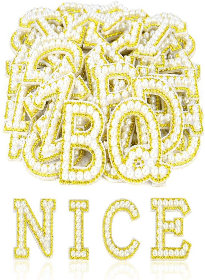 ASTARON 26 Pieces Self Adhesive Letter Stickers with Beads and Rhinestones, Glitter Rhinestone Letters A-Z, Embroidered Appliques, Alphabet Stickers for Clothes, Bags, Hats, Phone Cases, DIY - Image 1