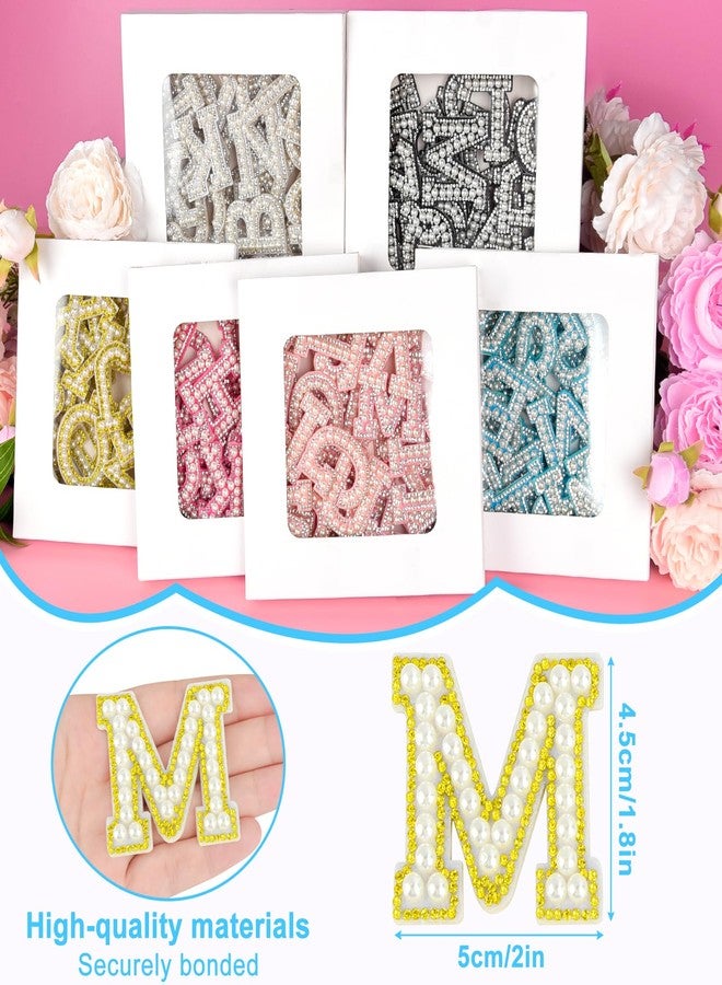 ASTARON 26 Pieces Self Adhesive Letter Stickers with Beads and Rhinestones, Glitter Rhinestone Letters A-Z, Embroidered Appliques, Alphabet Stickers for Clothes, Bags, Hats, Phone Cases, DIY - Image 2