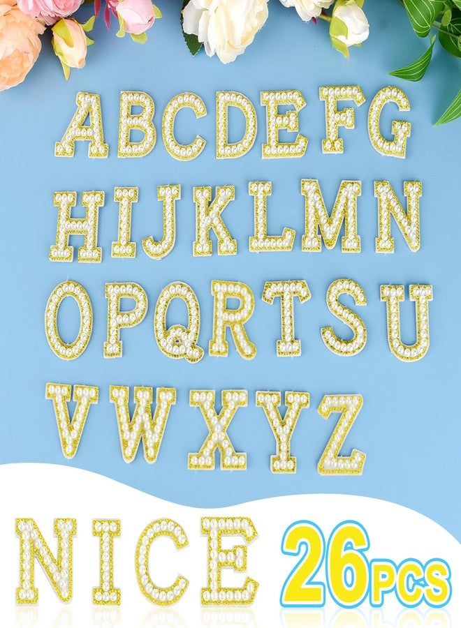 ASTARON 26 Pieces Self Adhesive Letter Stickers with Beads and Rhinestones, Glitter Rhinestone Letters A-Z, Embroidered Appliques, Alphabet Stickers for Clothes, Bags, Hats, Phone Cases, DIY - Image 3