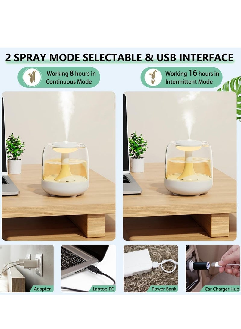 KASTWAVE Mini Cool Mist Humidifier, Top-Fill Cool Humidifier for Baby Room & Home, Top Fill Essential Oil Diffuser, with 7 Ambient Light Settings for Plants, 2 Mist Modes, 440ml - Image 5