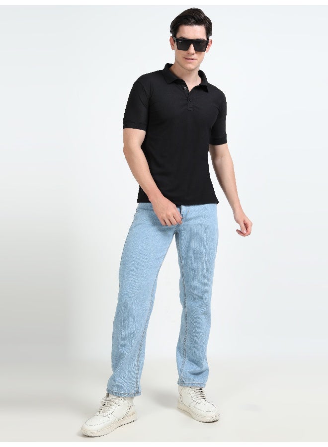 QUCO Black Dryfit Polo T-Shirt for Men - Image 3