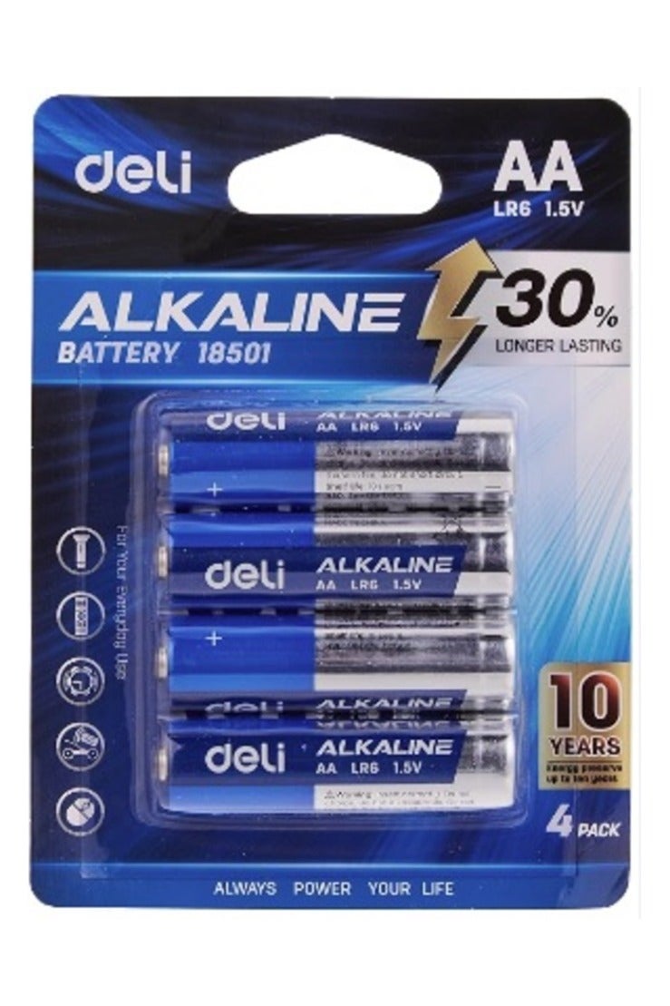 Deli AA 1.5V Alkaline Battery 4-Pieces