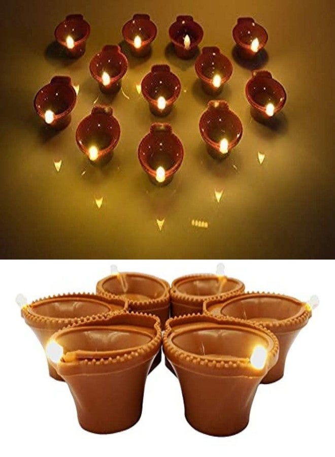 RENIAL® Water Sensor COLOURFULL Diya LED Diya, AUTO Operated Led Candles for Home Decor, Festivals Decoration [Pack of 12]