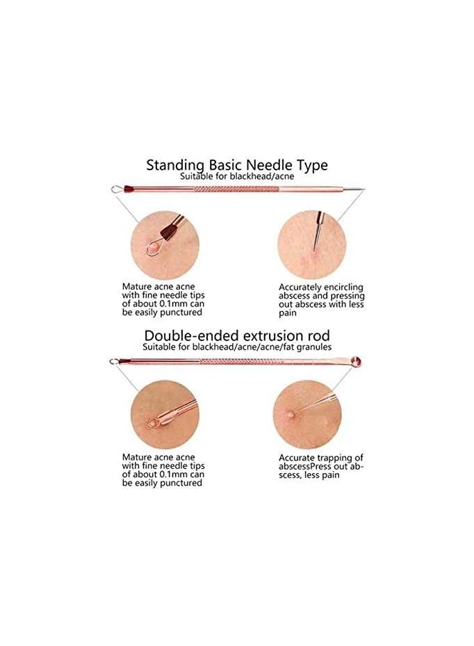 BLOOMING TIME 4-Piece Acne Needle Blackhead Remover Tool Set Rose Gold - Image 5