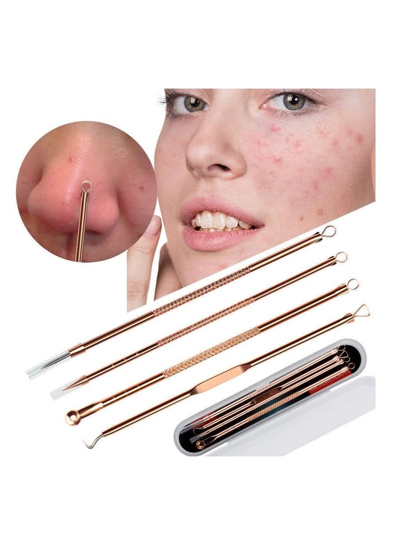 BLOOMING TIME 4-Piece Acne Needle Blackhead Remover Tool Set Rose Gold - Image 4
