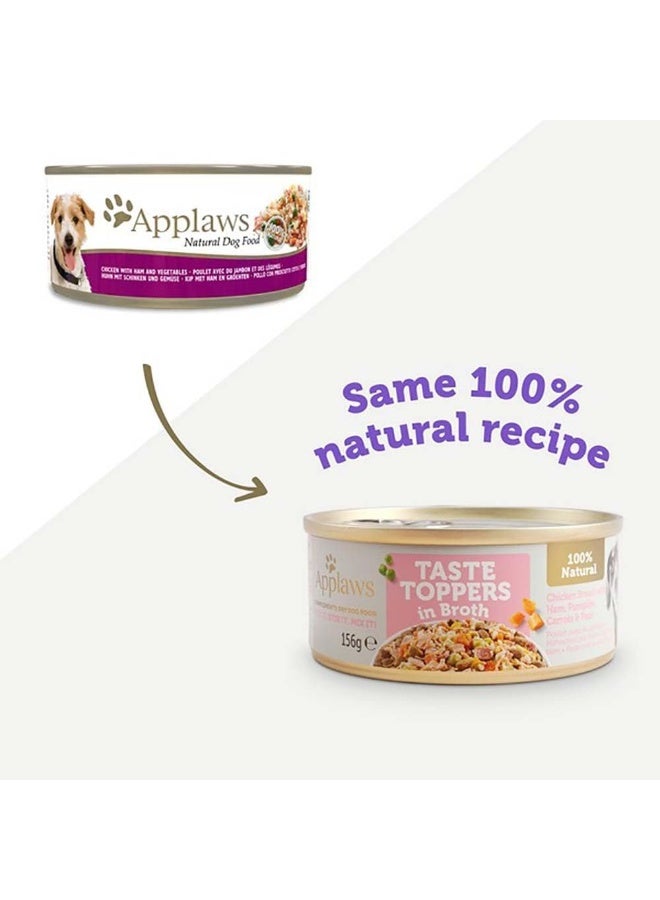 Applaws أبلاوز طعم توبير في مرق دجاج هام طعام رطب للكلاب 156 جرام - Image 2