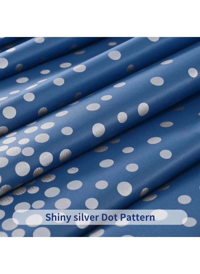 Generic PEVA Blue Background Silver Dot Rectangular Tablecloth Suitable For Rectangular Table Blue Silver Dot Disposable Tablecloth-Color:Blue Silver Dot Tablecloth-Specifications:137 * 274CM 3 Wire  - Image 4